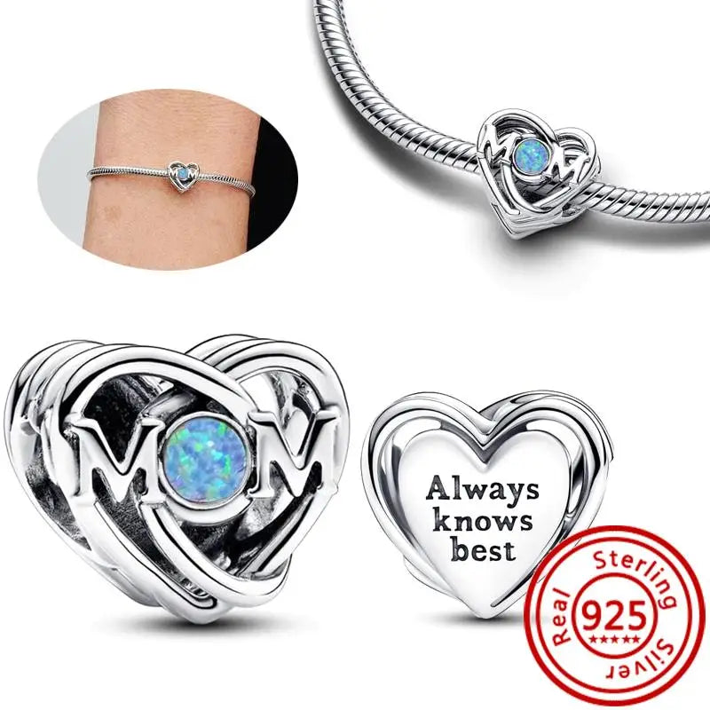 New 925 Sterling Silver Forever Always Love Murano Glass Beads | Sparkling Lucky Charms for Original Pantaro Bracelets DIY Jewelry