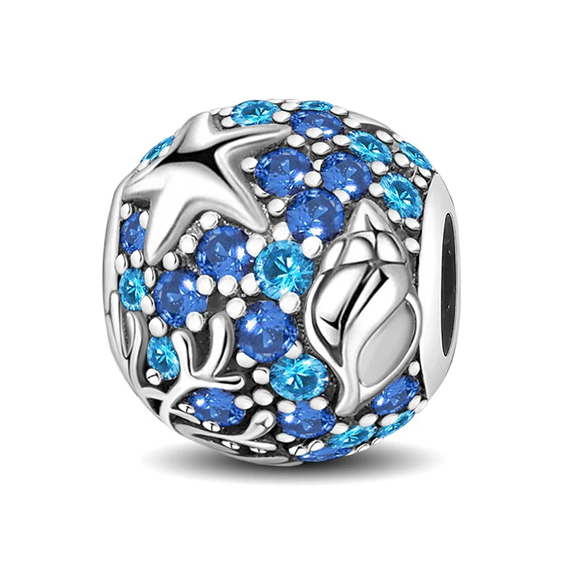 925 Sterling Silver Turtle Dolphin Series Charms | Ocean Beads Fit DIY Bracelet Necklace Women Jewelry Gift