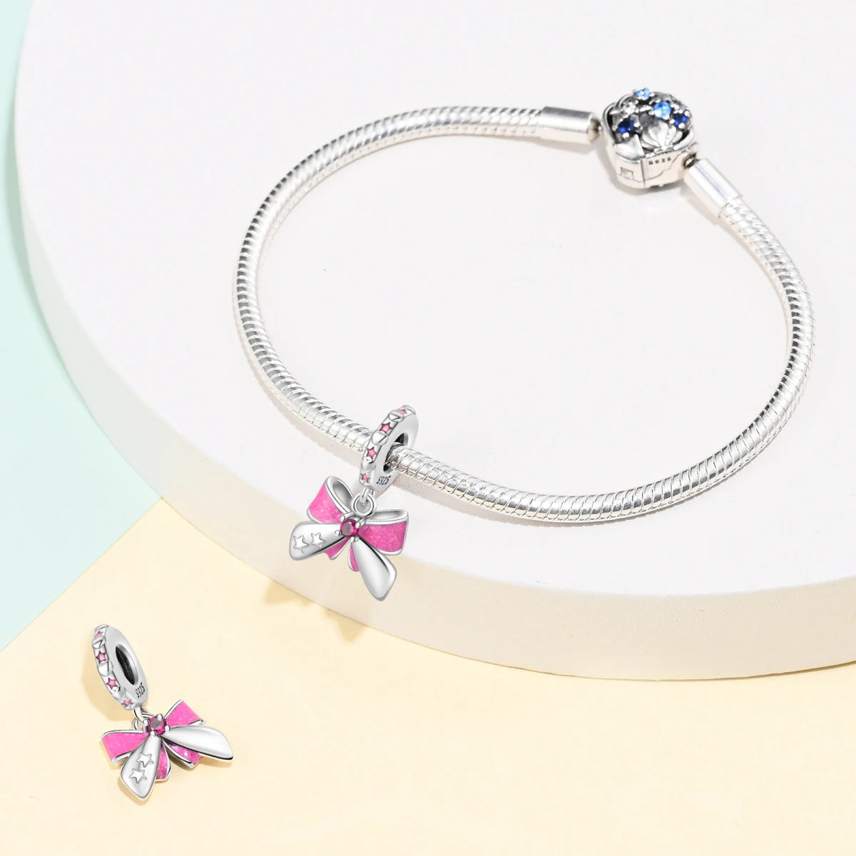 925 Sterling Silver Flying Bird & Butterfly Safety Chain Charm Beads for Original 3mm Bracelet – DIY Jewelry Gift