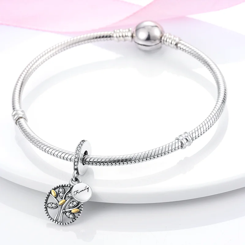 925 Sterling Silver Colorful Charms – Rose, Crown, Rainbow & Heart Dangle Beads Fit Pandora Bracelet & Necklace