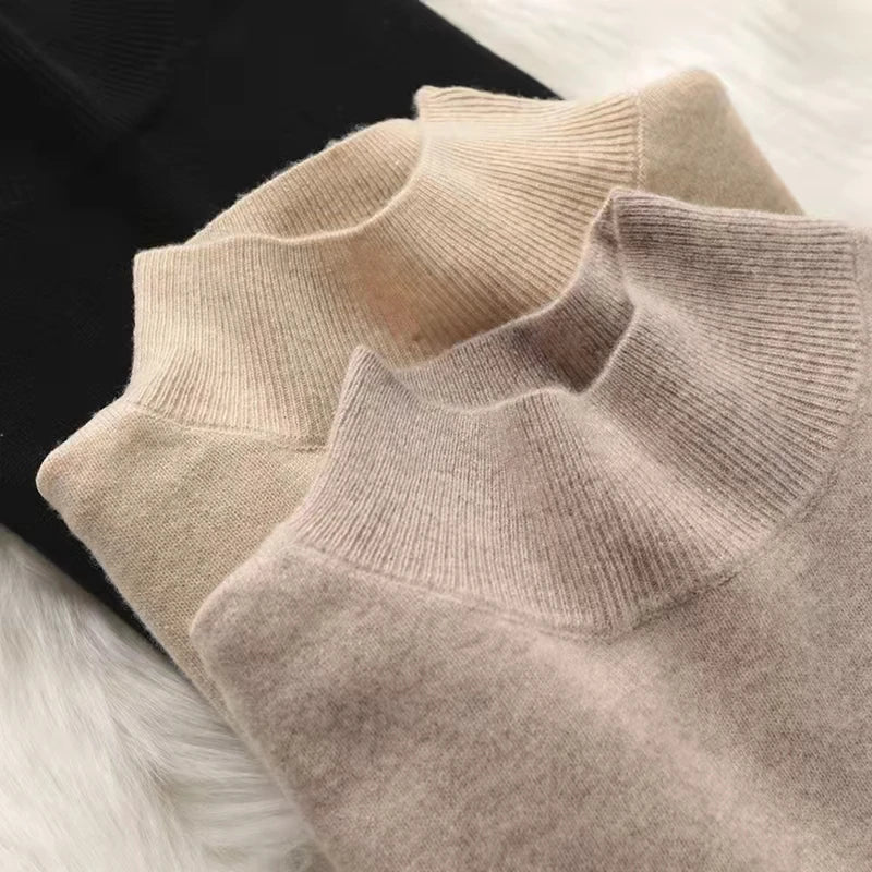 2025 Thick Warm Turtleneck Sweater for Women | Loose Fit Knitted Pullover | Autumn Winter Solid Color Jumper