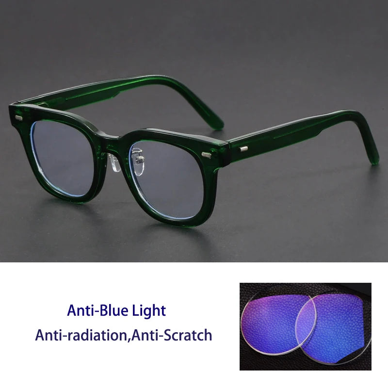 Retro Personalized Thick Acetate Round Reading Glasses – Men Women Optical Prescription Custom Presbyopia Eyeglasses