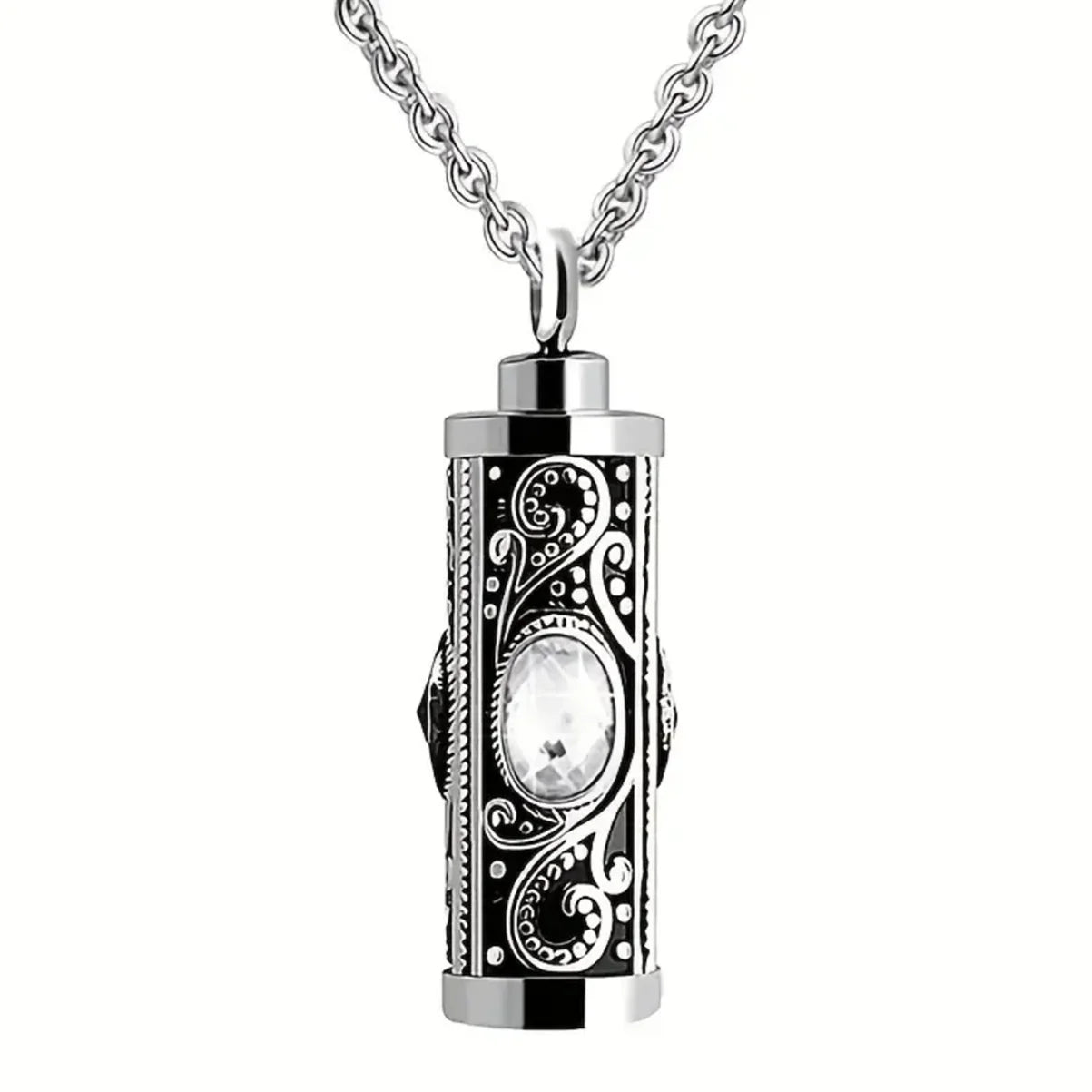Cremation Urn Necklace for Ashes Stainless Steel Memorial Pendant