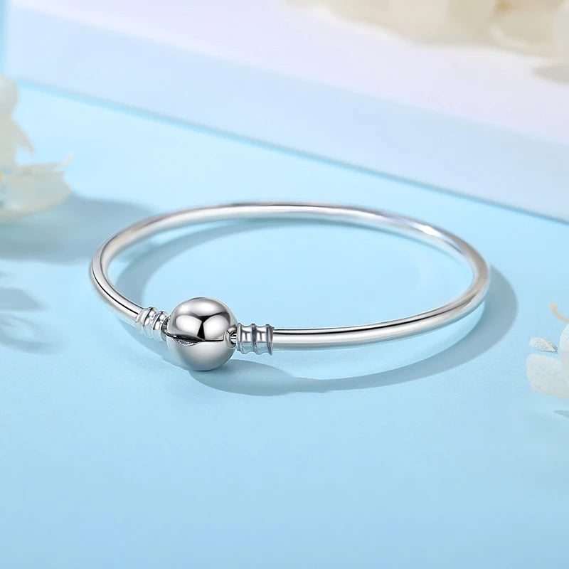 Silver Color Charm Bead Bracelet – Heart, Family, Ball & Star Charms for Women