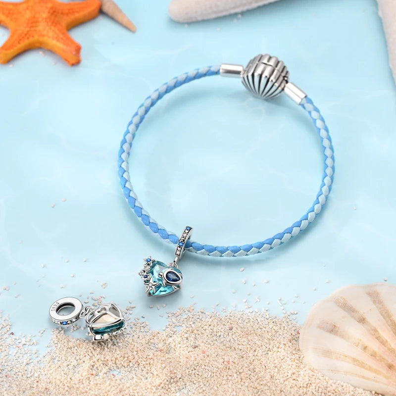 New Summer Ocean Silver Plated Sea Turtle & Starfish Shell Charm | DIY Bracelet Jewelry for Women