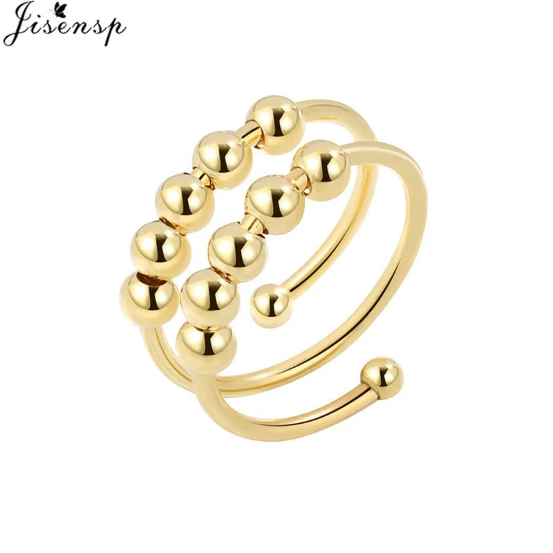 Luxury Fashion Fidget Spinner Ring | Crystal Planet & Butterfly Finger Ring for Women, Anti-Stress Jewelry