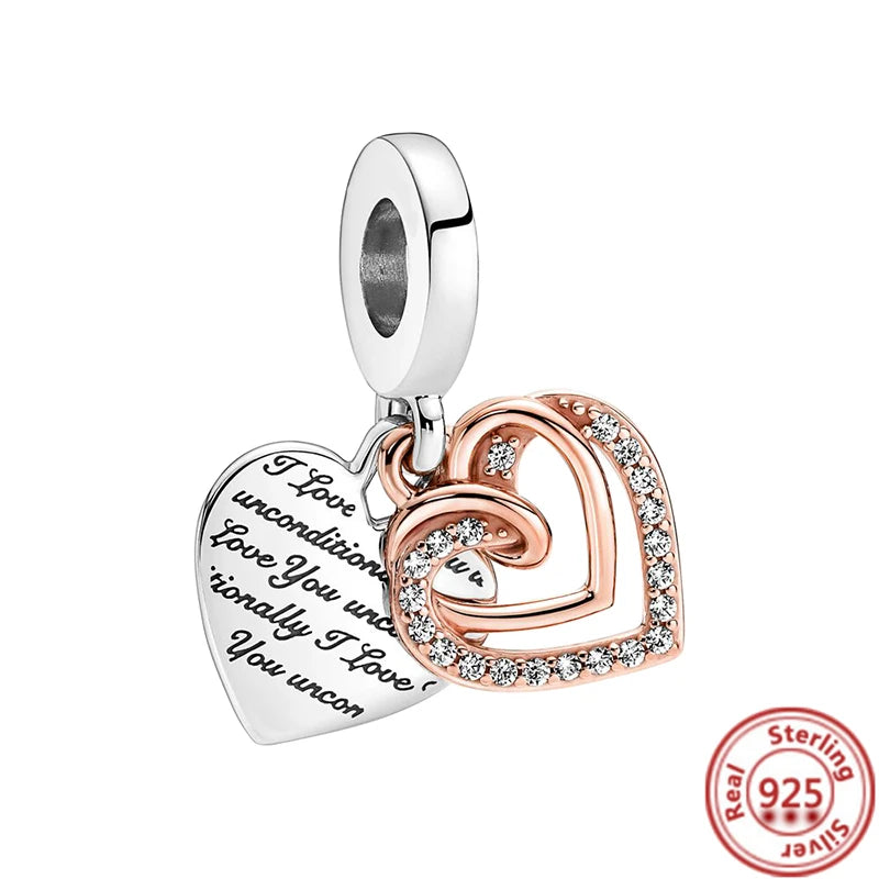 925 Sterling Silver Heart-Shaped Series Sweet Beads | Fit Original DIY Bracelet Women’s Jewelry Accessories Gift