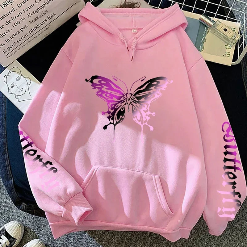 Women’s Y2K Printed Hoodie Sweatshirt | All-Season Casual Pullover | Fashionable Daily Comfort Hoody