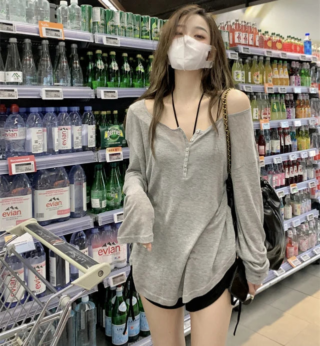 Loose Long Sleeve Women’s T-Shirt – Sun Protection Cover-Up | Spring Autumn Lightweight Casual Comfortable Top