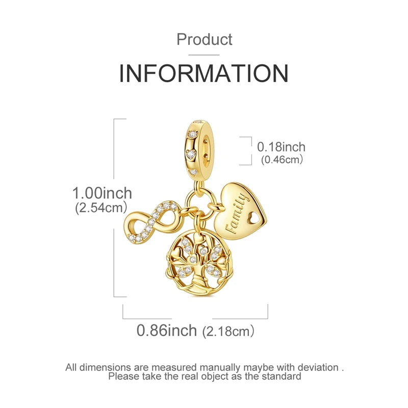 925 Sterling Silver Gold Charms Beads | Leopard, Butterfly, Firefly & Bee Dangle Fit Original Bracelet Women DIY Jewelry Gift