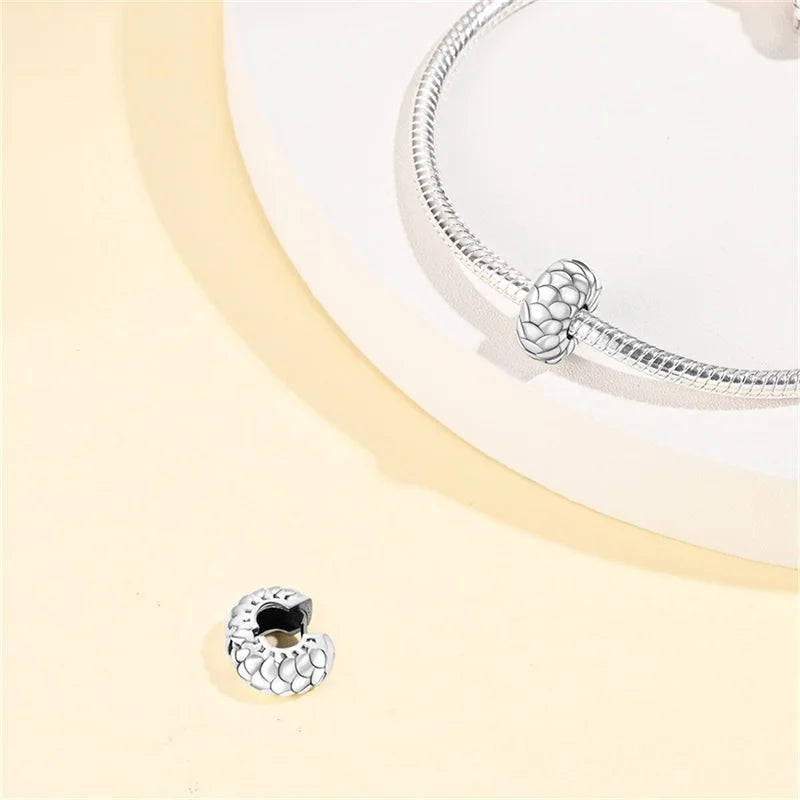 925 Sterling Silver Round Colored Zircon Spacer Beads – Fits Pandora Original Bracelets DIY Exquisite Party Jewelry