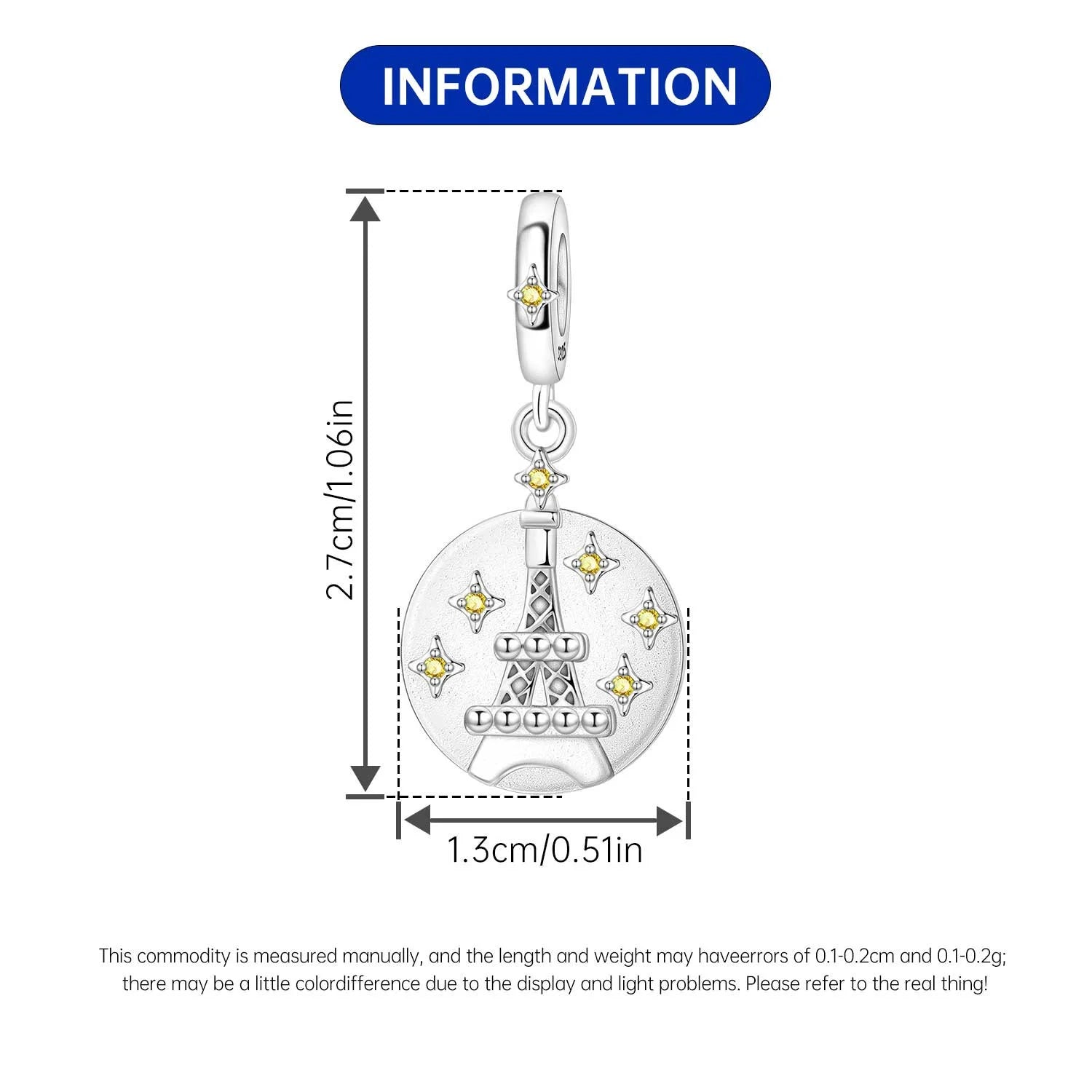 925 Sterling Silver Golden London Big Ben Charm Pendant | Travel Series Bead for Women DIY Bracelet Jewelry Gift