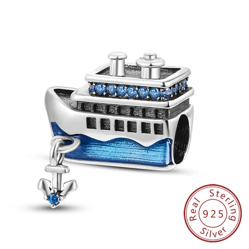 Original 925 Sterling Silver Paris Tower & Travel Charms – DIY Bracelet & Pendant Jewelry