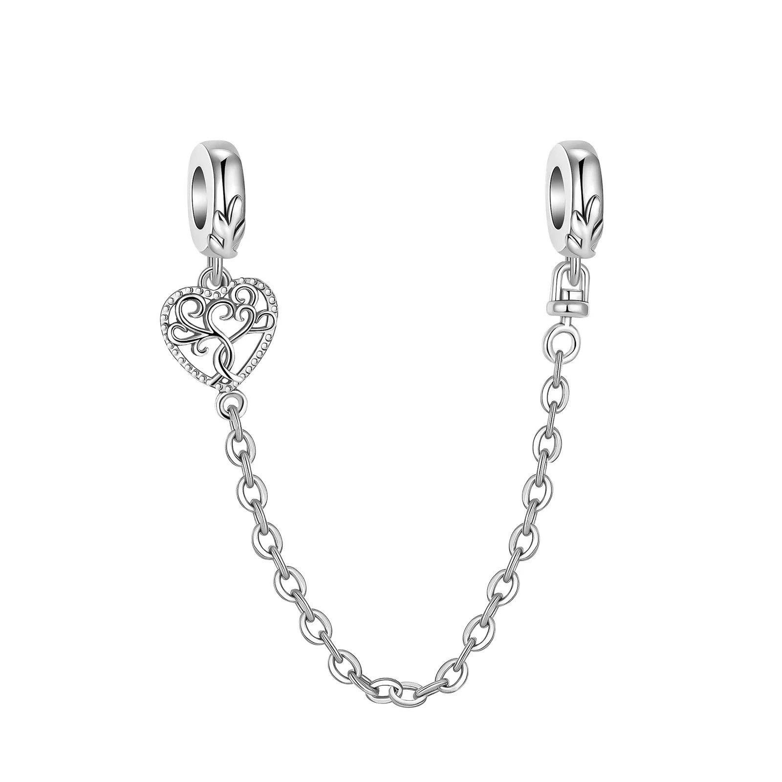 925 Sterling Silver Golden Heart Lock & Birthday Candle Charm | Fit Original Pandora Bracelet DIY Jewelry