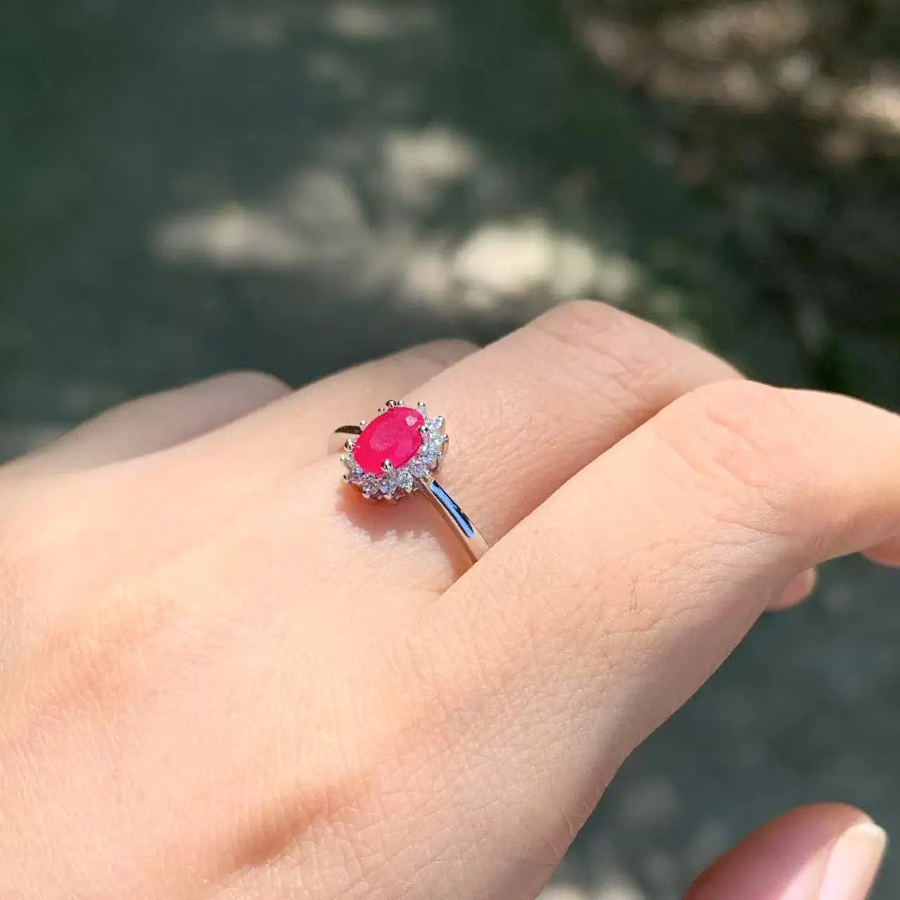 Natural Ruby Adjustable Ring for Women | 6x4mm Vintage 925 Silver Fine Jewelry Gift – High Quality Wholesale