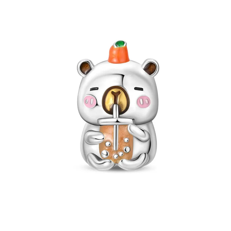 100% 925 Sterling Silver Teddy Bear, Kitten, Puppy & Elephant Luminous Firefly Charms | Sweet Beads Fit Pandora Bracelet Fine Jewelry