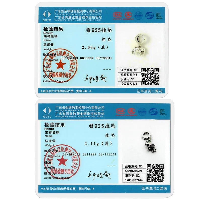 925 Sterling Silver Colorful Zircon Elephant Dangle Charm – Fits Original Pandora Bracelet DIY Fine Jewelry Gift for Women