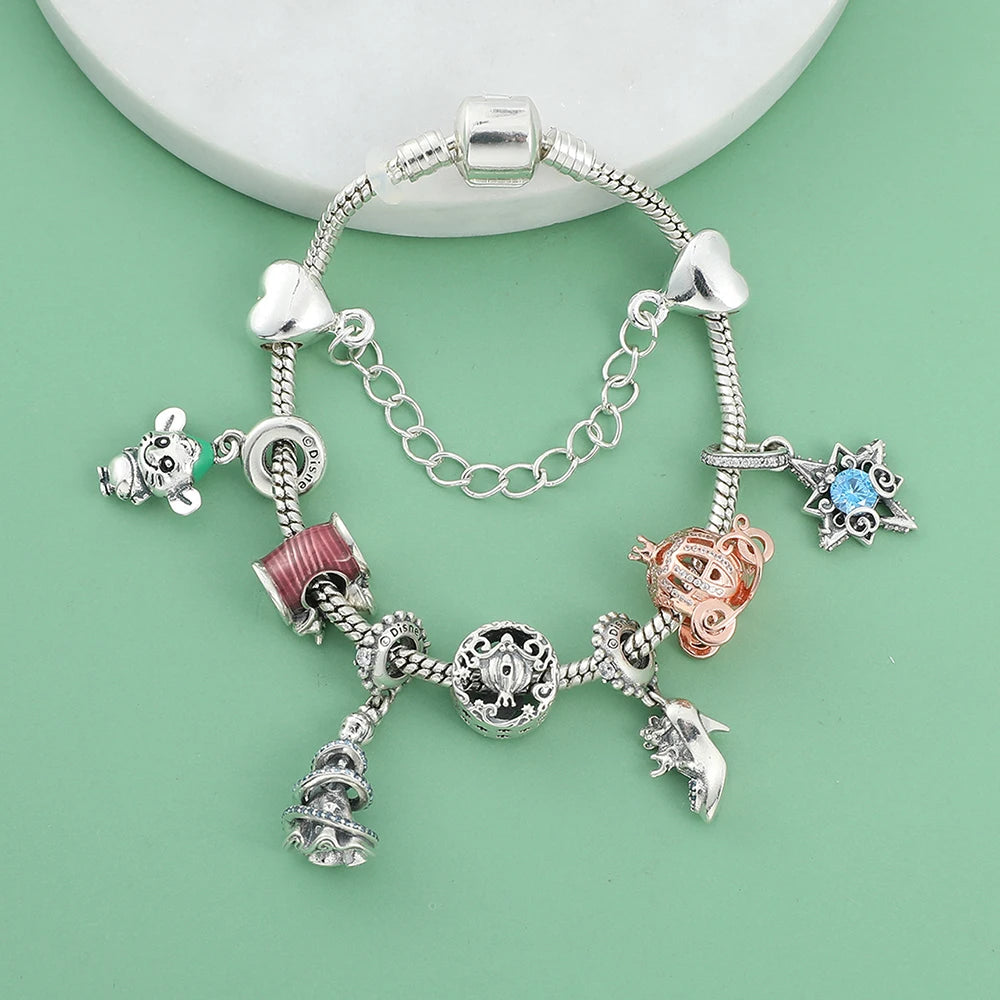 Alice in Wonderland 🐇 Beaded Pandora Bracelet | DIY Alloy Charm Jewelry