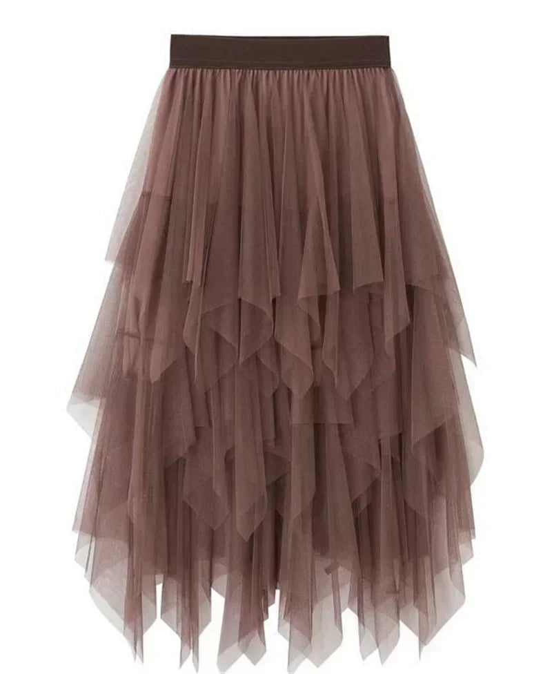 Women’s Summer Tutu Skirt – Harajuku High Waist Tulle Mesh Midi Faldas 👗✨