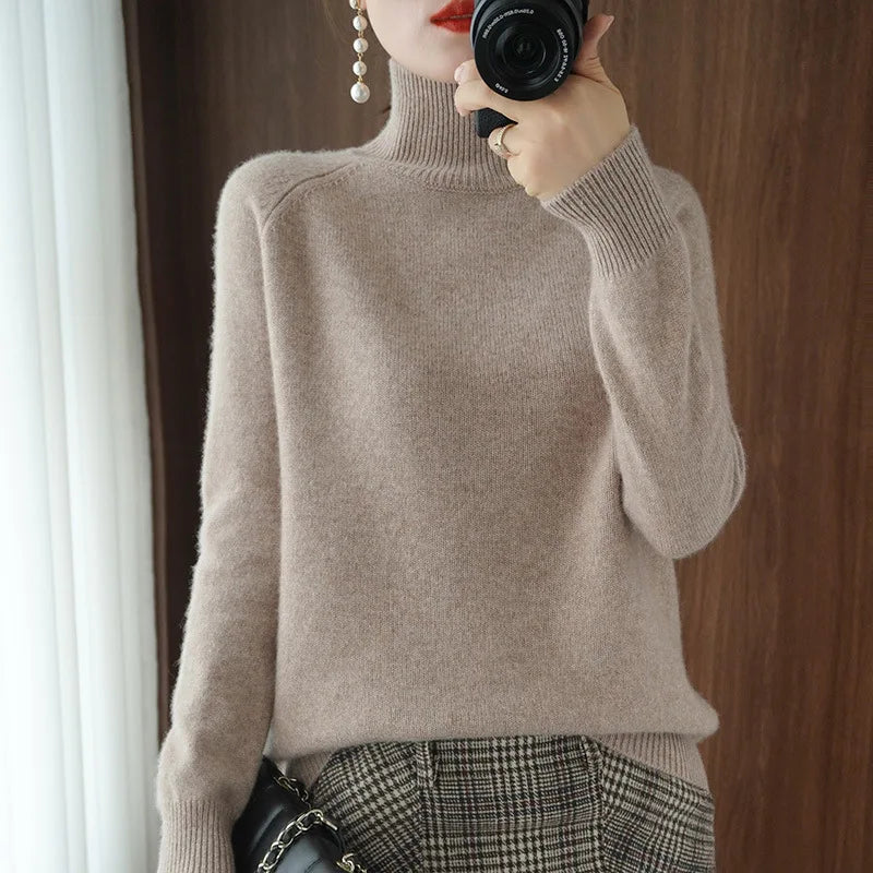2025 Casual Autumn Winter Women Turtleneck Sweater – Thick Warm Long Sleeve Korean Knit Pullover
