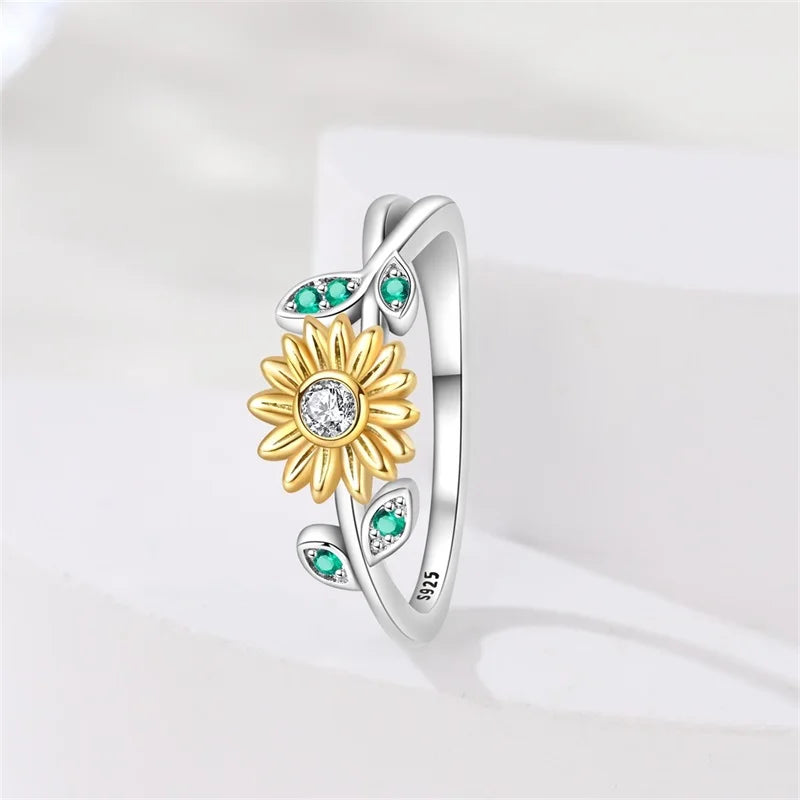 925 Sterling Silver Rings Collection | Bow, Heart, Sun, Moon & Star Zircon Rings for Women Jewelry Gift