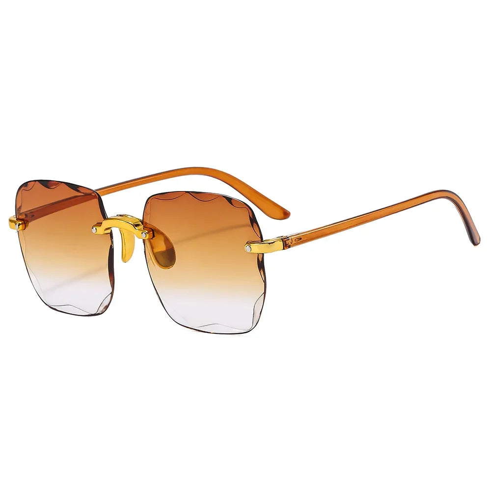 2024 New Rimless Women's Sunglasses – Fashion Gradient Lenses with Alloy Legs | Classic Designer UV400 Sun Shades