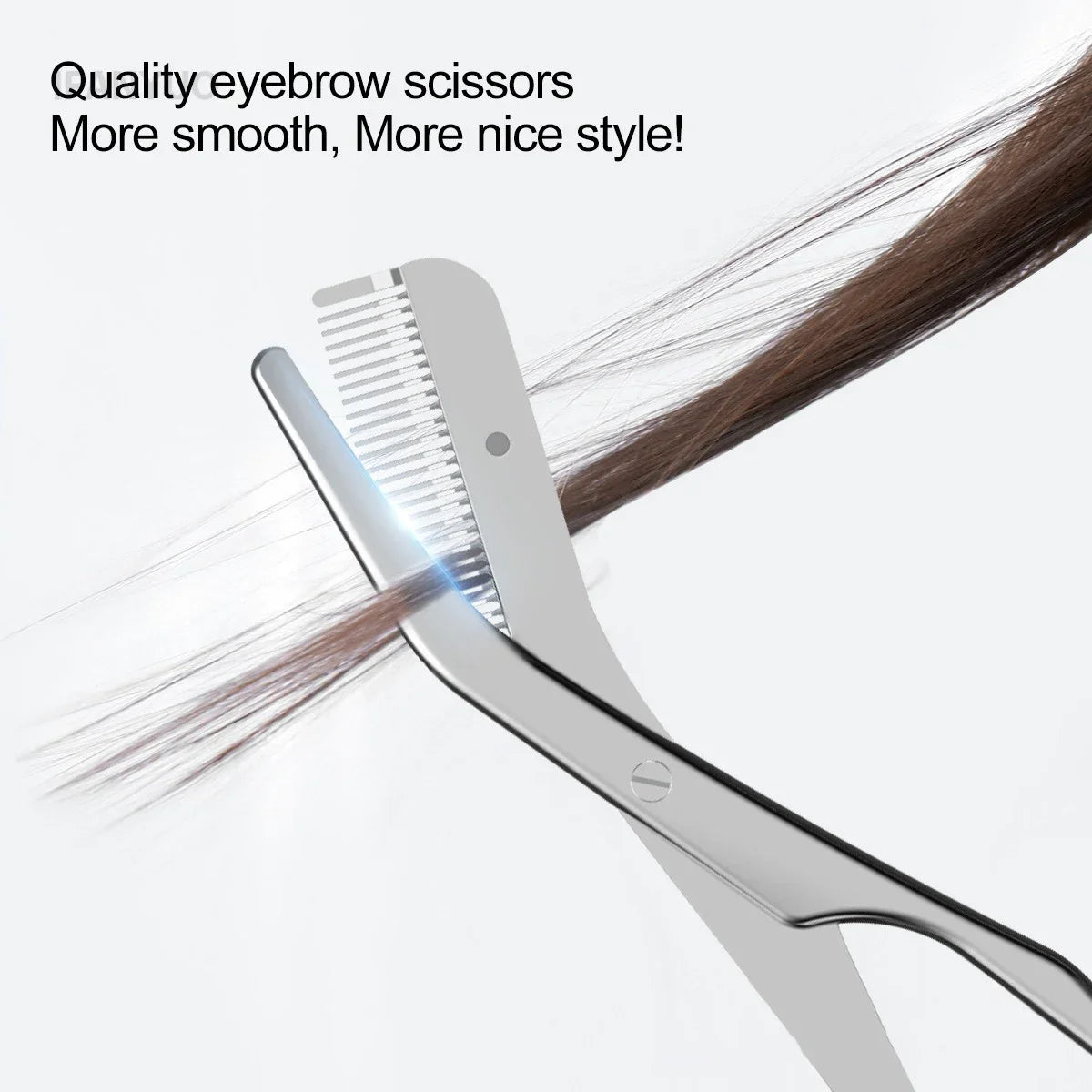 Stainless Steel Eyebrow Trimmer with Comb Brush – Precision Shaver & Hair Removal Makeup Tool