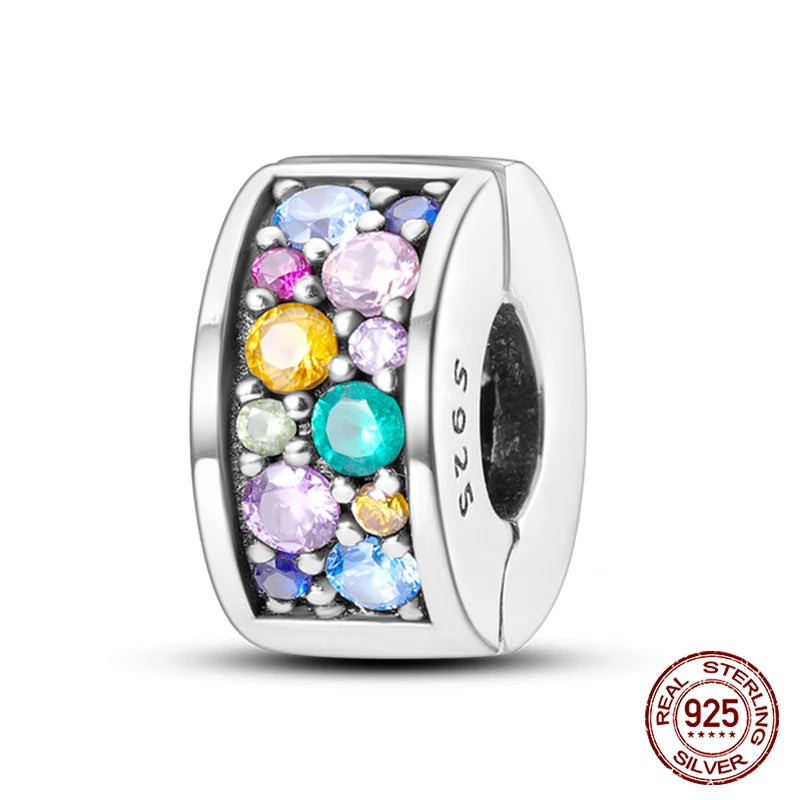 925 Sterling Silver Luminous Butterfly Star Moon Charm Bead | Round Clasp Bead for 3mm DIY Bracelet Jewelry Gift