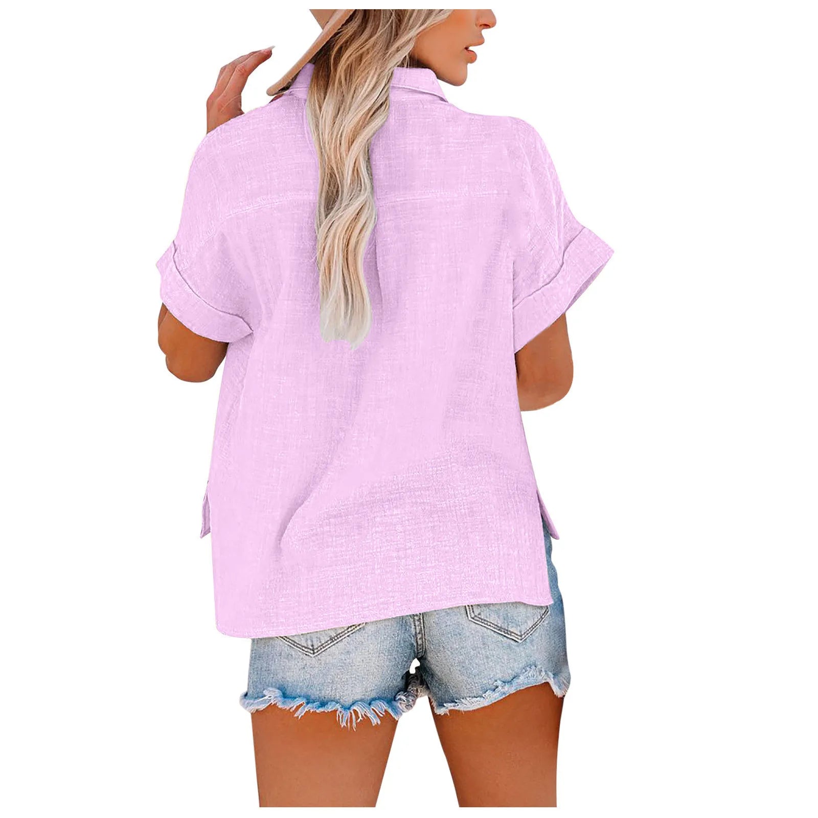 Women’s Cotton Linen T-Shirt | Summer Loose Fit Top | Casual Streetwear Blouse for Ladies