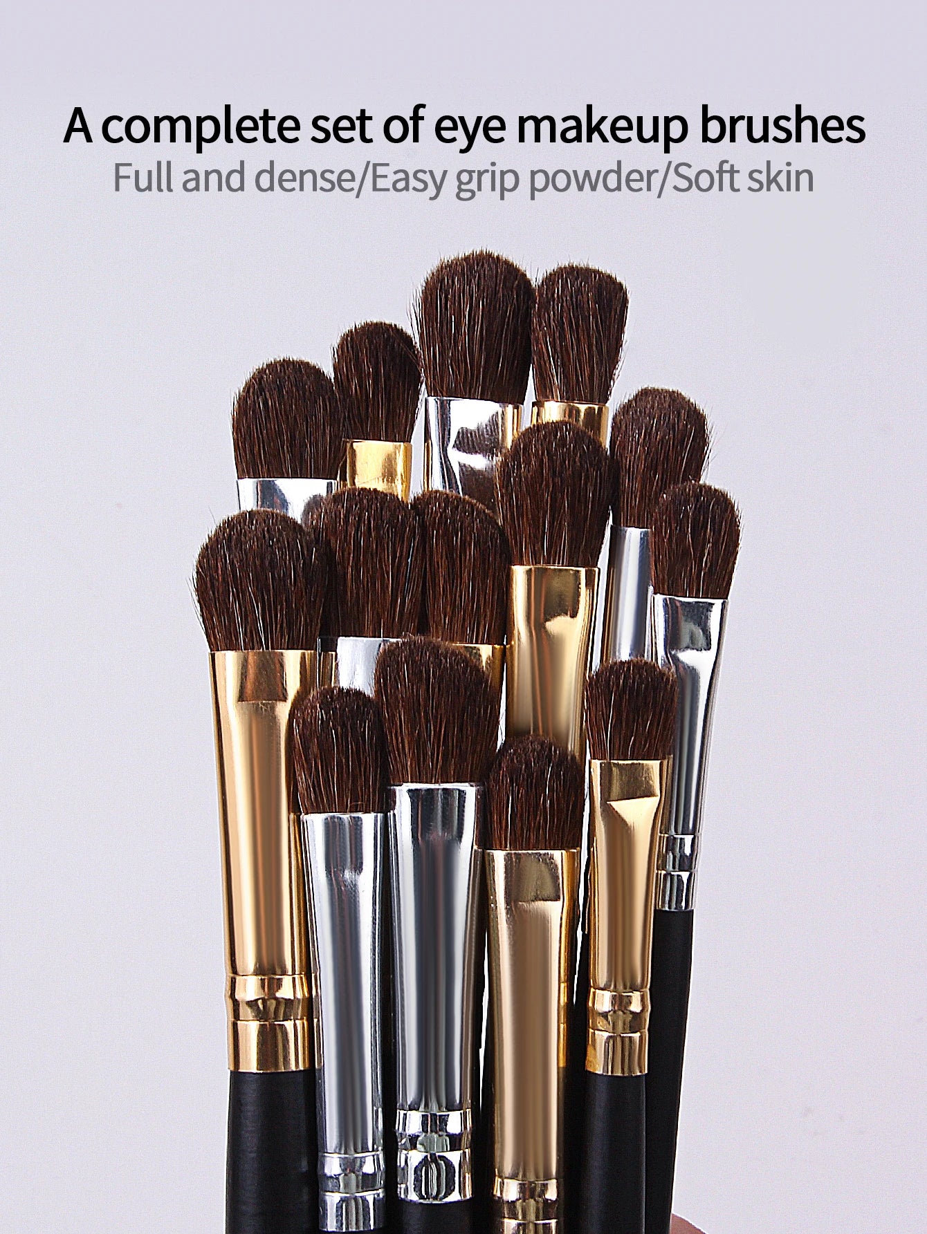 14pieces wooden-handled eye makeup brushes, eyeshadow brushes and eyebrow brushes are multi-functional beauty tools