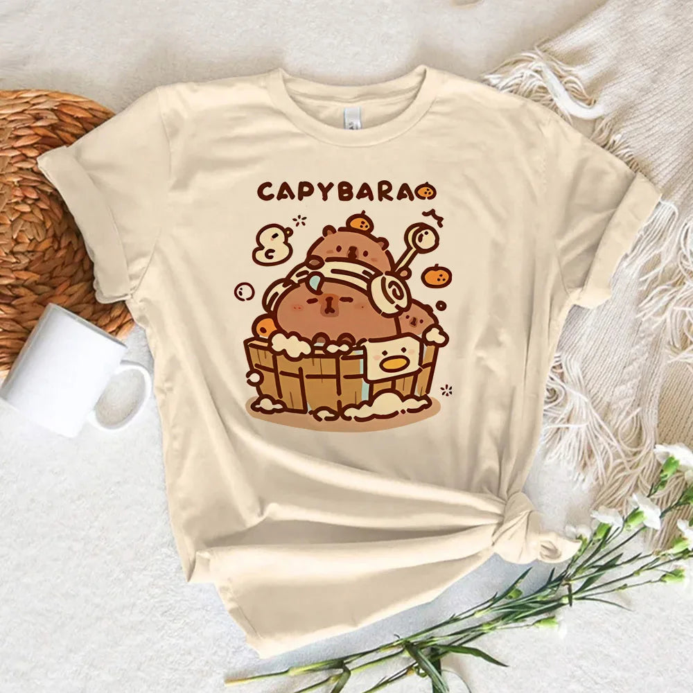 Funny Capybara T-Shirt | Unisex Summer Cute Animal Graphic Tee | Short Sleeve Streetwear Top