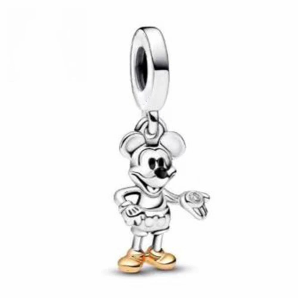 925 Sterling Silver Disney Character Beads – Mickey, Minnie, Princess, Stitch, Iron Man, Spiderman Charms for Pandora Bracelet