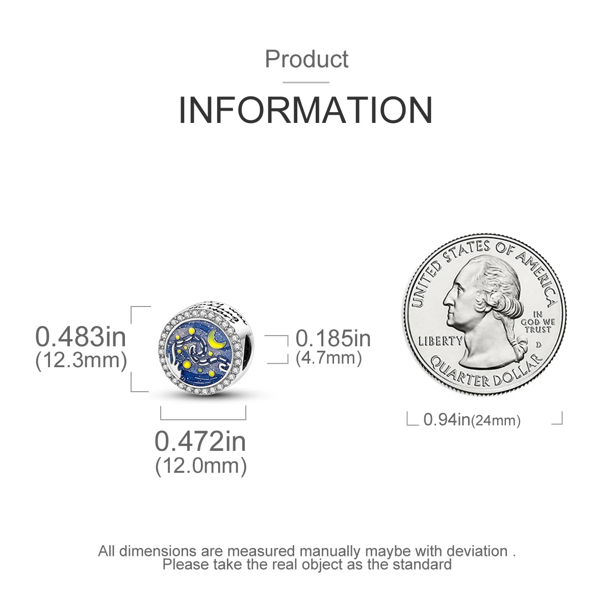 Silver Plated Colorful Glowing Moon & Stars Rainbow Dangle Charms | Fit Original Bracelet & Necklace | Women’s Jewelry Beads