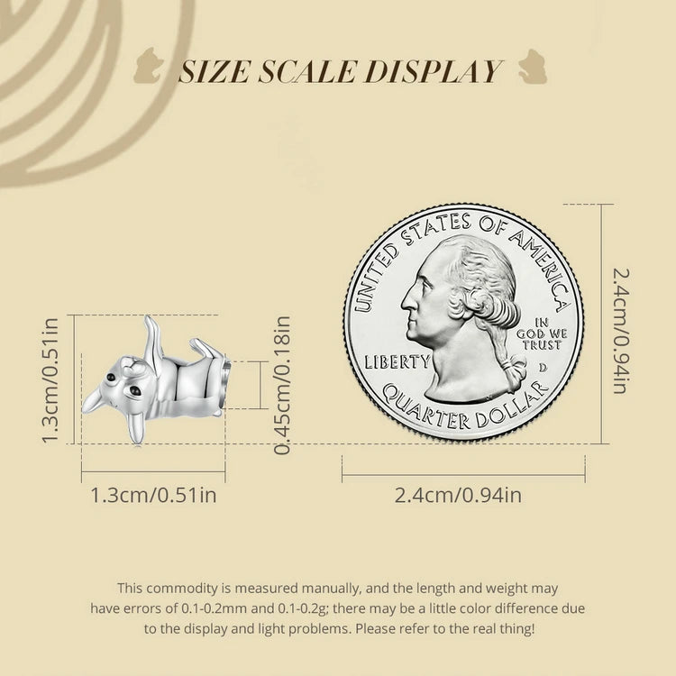 BISAER 925 Sterling Silver Dog Charm | Cute Dachshund Pet Bead Pendant for Women’s DIY Bracelet Jewelry
