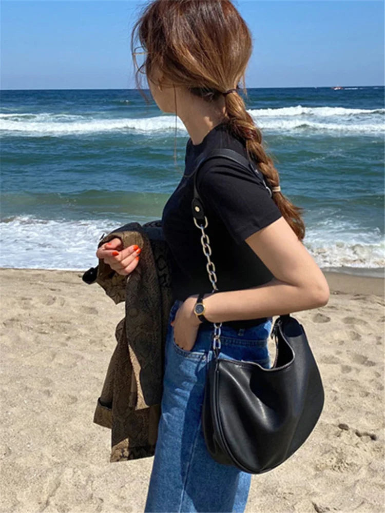 Black Pure Cotton Short Sleeve T-Shirt for Women | Slim Fit Summer Base Top | Thin Inner Wear Casual Tee