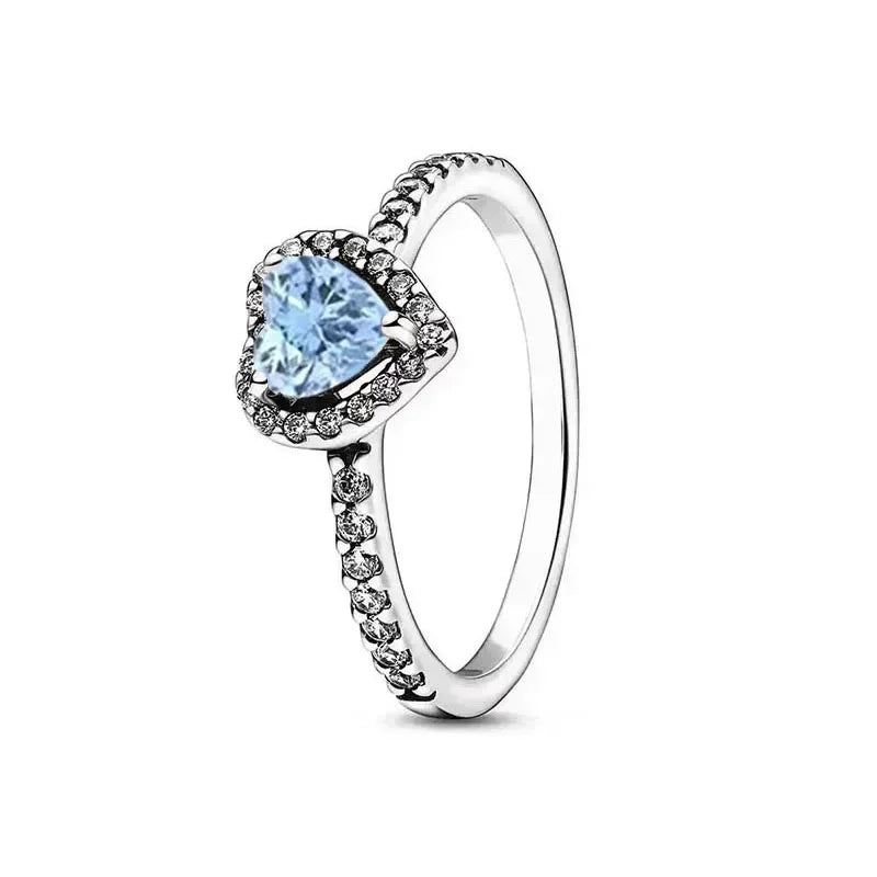 New 925 Sterling Silver Heart Jewelry Set | Pink, Red & Rainbow Earrings, Rings, Necklaces Gift Collection