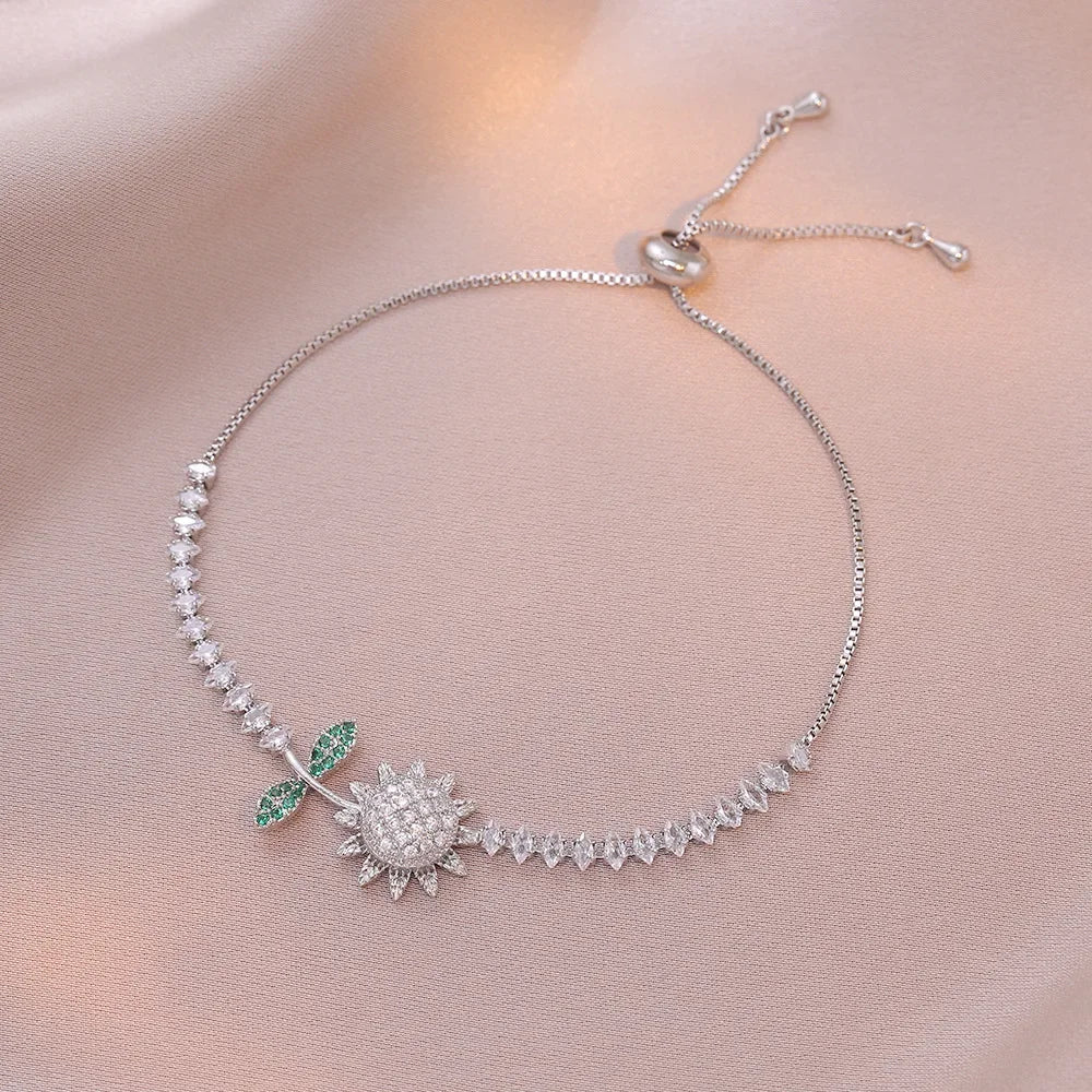 Multicolor Heart Charm Bracelet 💖 Titanium Steel Rhinestone Jewelry