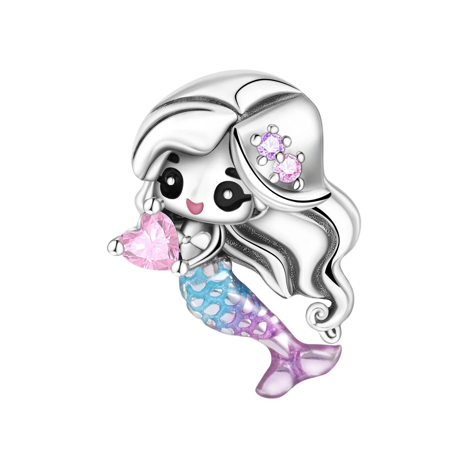 Orstarry 925 Sterling Silver Mermaid Cartoon Charm | Original Pendant Beads Fit Pandora Bracelet DIY Fine Jewelry Gift