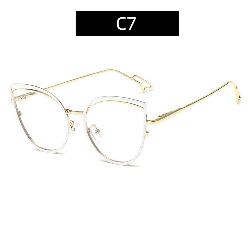 TANOXI Anti Blue Ray Reading Glasses for Women – Ins Metal Business Sunglasses for Men | Cat Eye Goggle UV400 Oculos Sol