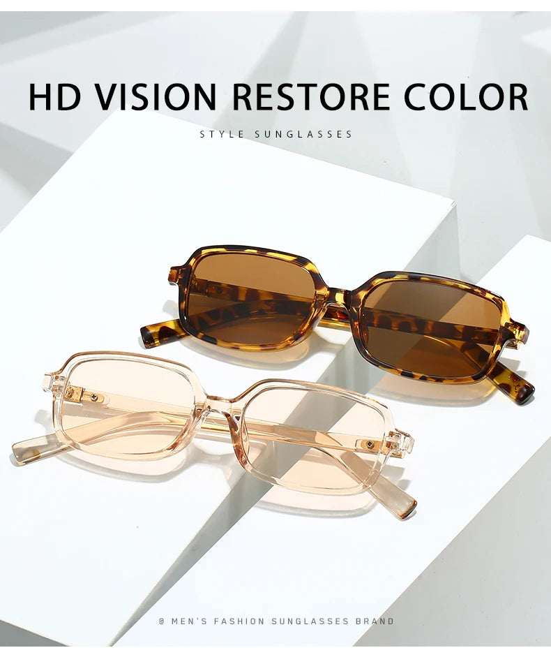 Sexy Small Rectangle Women’s Sunglasses 2025 – Leopard Brown Retro Hot Sun Glasses | Colorful Fashion Eyewear