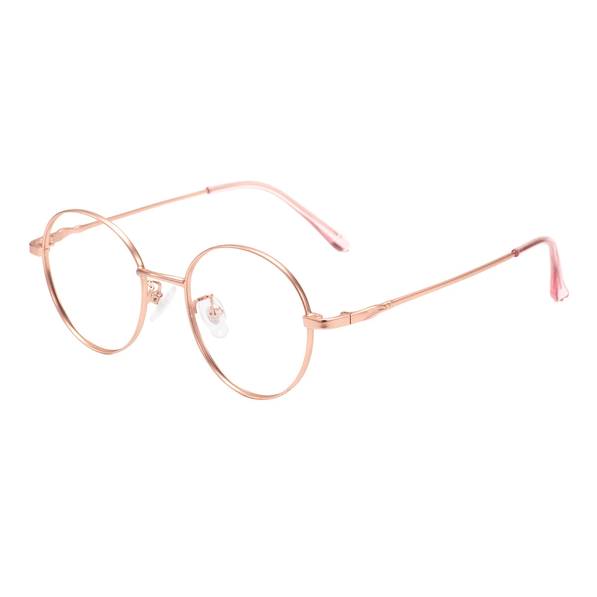 Colorful Round Metal Pink Glasses Frame – Luxury Unisex Full Rim Prescription Eyewear