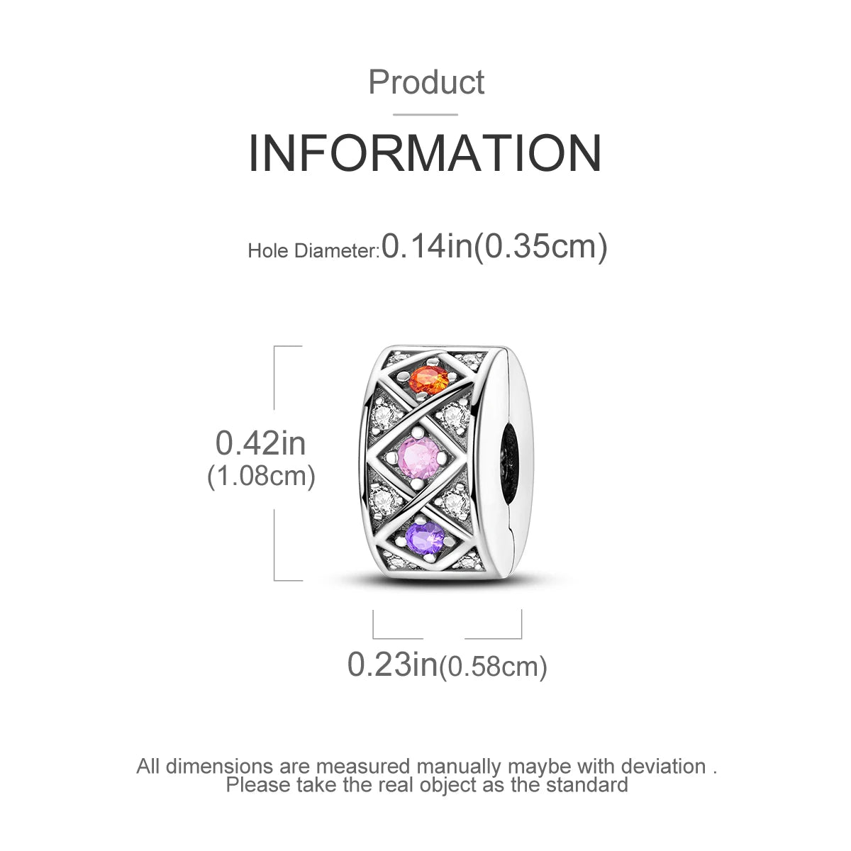 Original 925 Sterling Silver Stopper Bead Clip Charm | Fits Bangle Bracelet DIY Jewelry