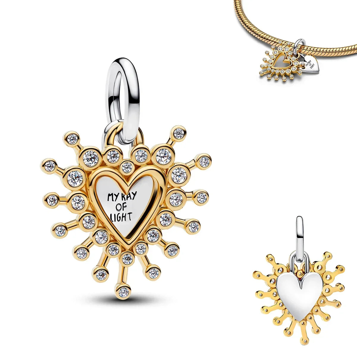 925 Sterling Silver Golden Charms – Horse, Lion, Castle Beads for Bracelet & Necklace DIY Jewelry