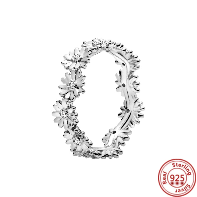 925 Sterling Silver Women's Golden Charm Pearl Ring | Retro Party & Anniversary Jewelry