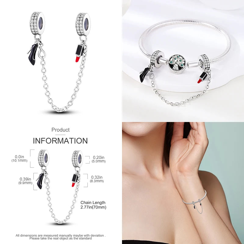 Star Moon & Evil Eye Chain Charm 🌙💙 925 Silver Bracelet Bead Women