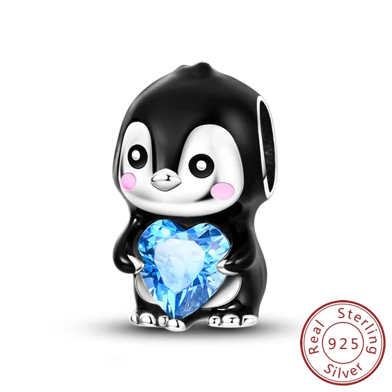 925 Sterling Silver Animal Charms | Cat, Dog & Heart Beads Fit Original Bracelet DIY Jewelry Gift for Women