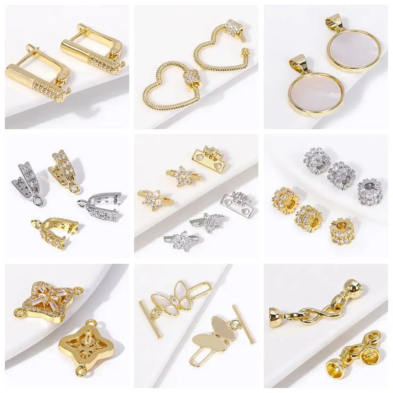 18K Gold Plated Zircon Round Spacer Beads | Brass Bracelet Beads for Jewelry Making | DIY Bead Separators Accessories