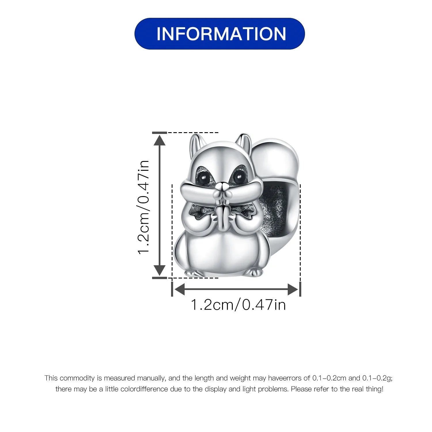 925 Sterling Silver Cute Raccoon Charm Bead | Animal Bracelet Decoration DIY Jewelry Birthday Gift