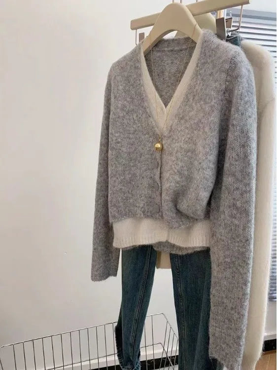 🍂 Cozy Knitted Long Sleeve Sweater 👚 Women's Fashion Layering Top 🌸 Korean Style Early Autumn Wear