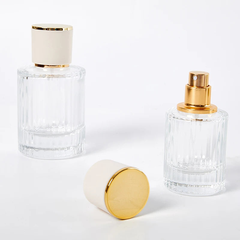 30/50ML Perfume Glass Spray Bottle – Portable Clear Refillable Cosmetic Atomizer | High-Capacity Empty Bottle